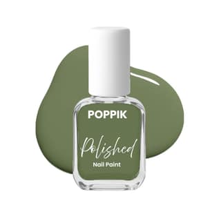 POPPIK Polished Nail Paint 8 ml, Quick-Dry, Long-Lasting & Chip-Resistant Nail Colour with Intense Pigment, Waterproof & Scratch-Proof, Satin Finish, Non-Toxic & Skin-Friendly