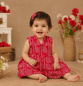Handcrafted Baby Cotton Frock | Soft & Comfortable Cotton Dress for Girls