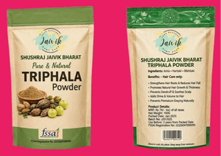 Shushraj Jaivik Bharat Triphala Powder | 100% Pure & Natural Hair Care Herbal Powder - 100g (Pack of 1)
