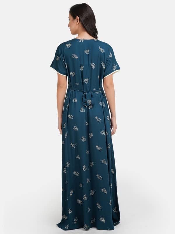 KOI SLEEPWEAR Rayon Nightgown with Flower-Print view 10