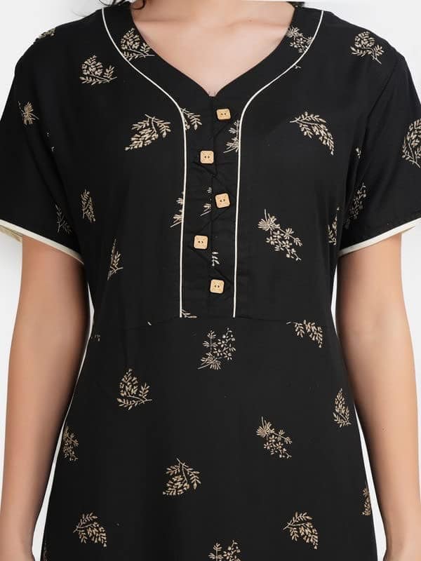 KOI SLEEPWEAR Rayon Nightgown with Flower-Print view 4