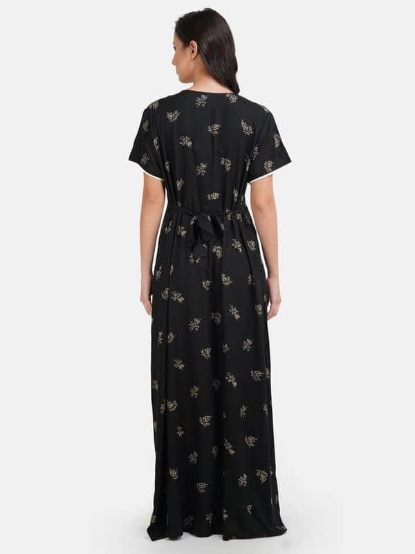 KOI SLEEPWEAR Rayon Nightgown with Flower-Print view 5