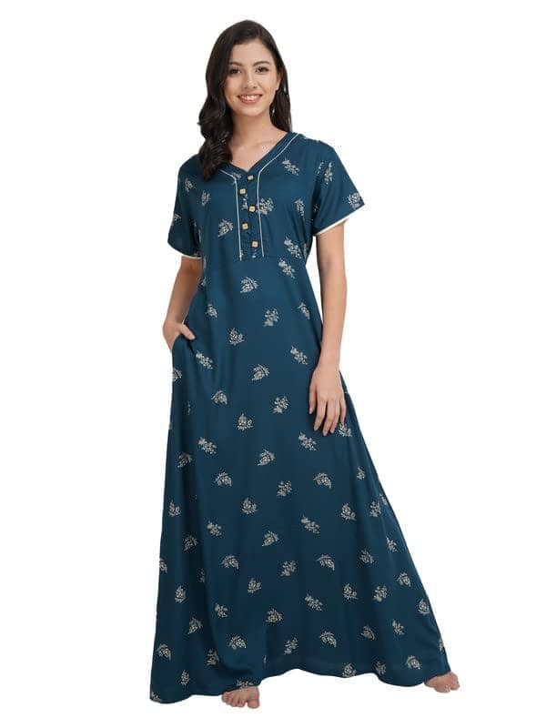 KOI SLEEPWEAR Rayon Nightgown with Flower-Print view 6