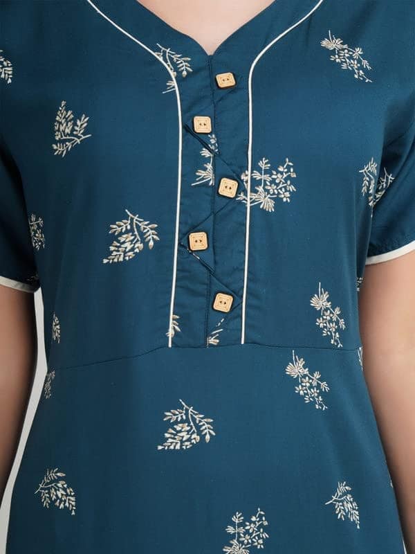 KOI SLEEPWEAR Rayon Nightgown with Flower-Print view 9