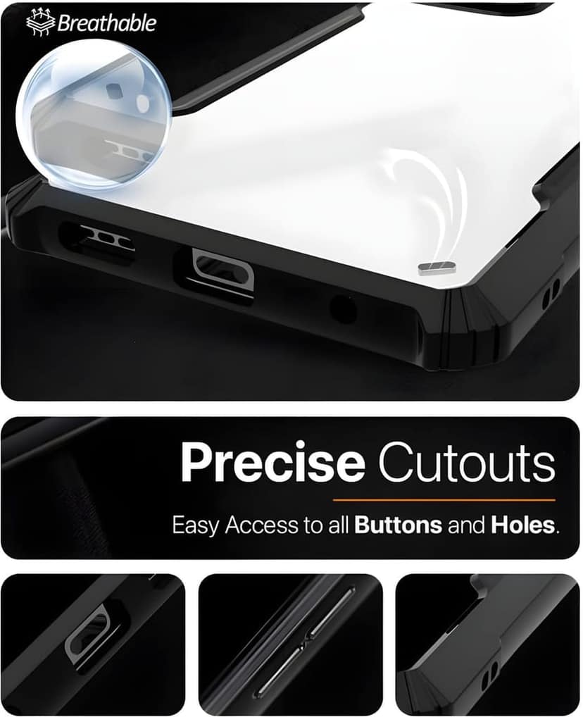 PLUGTECH Slim Shockproof Case | Matte Black Soft | Drop Protection | Precise Cutouts | Premium Mobile Cover for Moto Edge 50 Pro view 3
