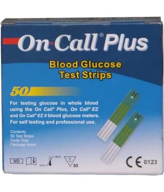 On Call Plus Blood Glucose Sugar Test Strips - 50 Test Strips Sg-133111