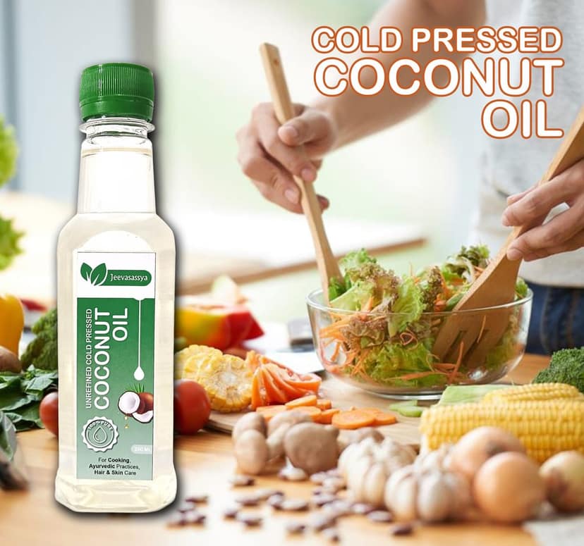 Jeevasassya Cold Pressed Coconut Oil - 250 ML - Unrefined for Cooking, Hair, Skin & Baby Massage (Chekku/Ghani) view 6