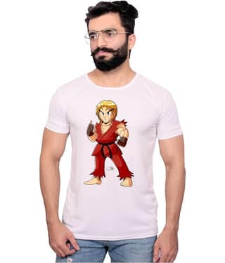 Nityanand Enterprises White Cotton Blend T-Shirt
