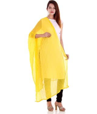 Apratim Yellow Chiffon Dupatta - Single