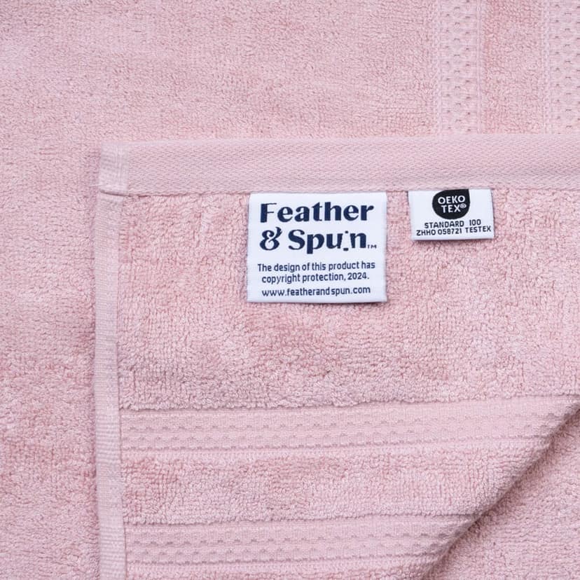 Feather & Spun Bamboo Cotton Hand Towel | Lavender Fragrance | Oeko-TEX® Standard 100 | Anti Microbial | Fade Resistant | Double Needle Stitch | 600 GSM - 40 cms x 71 cms (Pack of 2) view 3