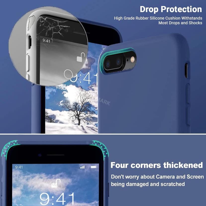 LIRAMARK Liquid Silicone Soft Back Cover Case for Apple iPhone 7 Plus / 8 Plus view 5