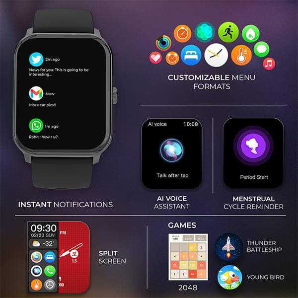 beatXP Marv Super Smart Watch With 2.0″ HD Display view 7