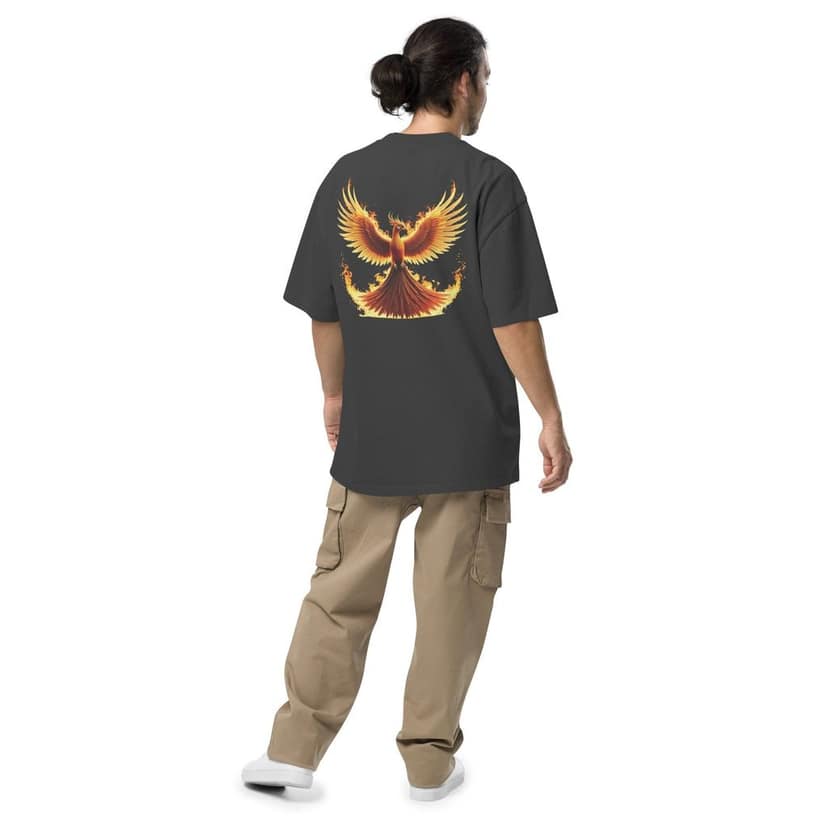 Clothikoo Premium firing Phoenix Oversized faded t-shirt view 2