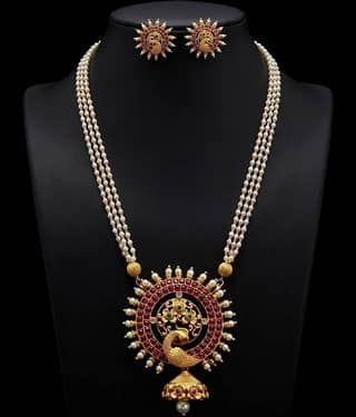 ROFARWORD Gold Brass Necklace Set ( Pack of 1 )