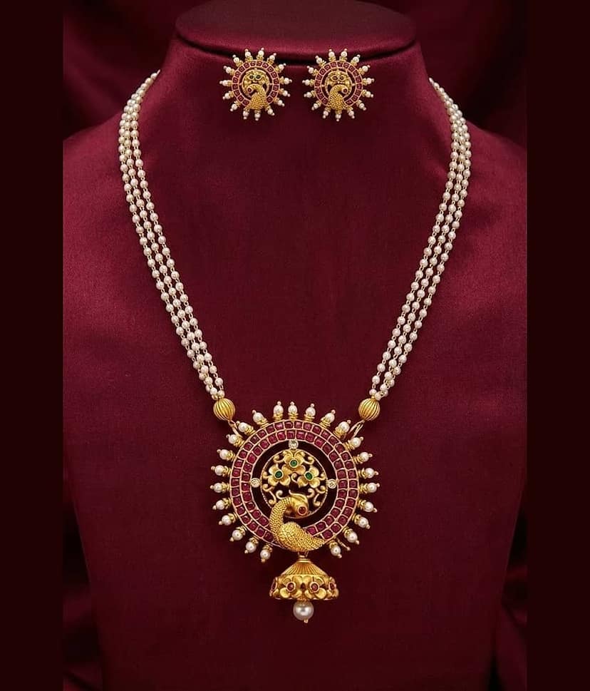 ROFARWORD Gold Brass Necklace Set ( Pack of 1 ) view 2