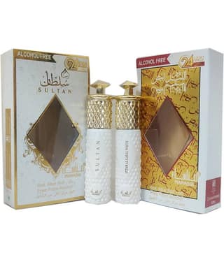 MANASIK ATTAR AL LAYAL WHITE & SULTAN Concentrated Attar Roll On 6ml . ( COMBO SET )