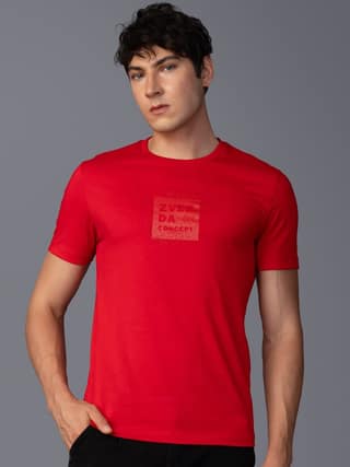 Men’s Premium Pure Cotton Branded T-Shirt-Red