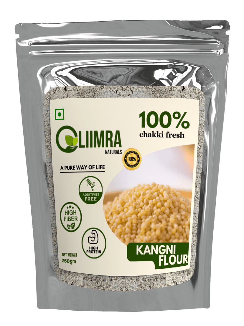 Liimra Naturals Foxtail Kangni Millet Flour - High Fiber, Protein-Packed, Low GI, Gluten-Free Carbohydrate Replacement, 100% Chakki Fresh Flour (250 Gram) - 250 gm