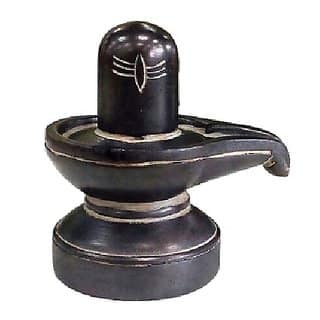 Gemstones Marble Shiva Shivling Idol Pooja God Statue (Black) by CEYLONMINE