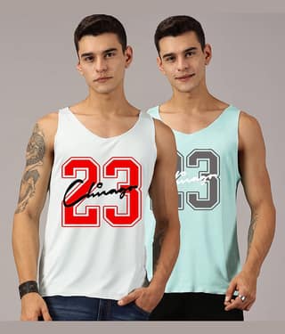 RodZen Pack of 2 Polyester Gym Vest For Men ( Multicolor )