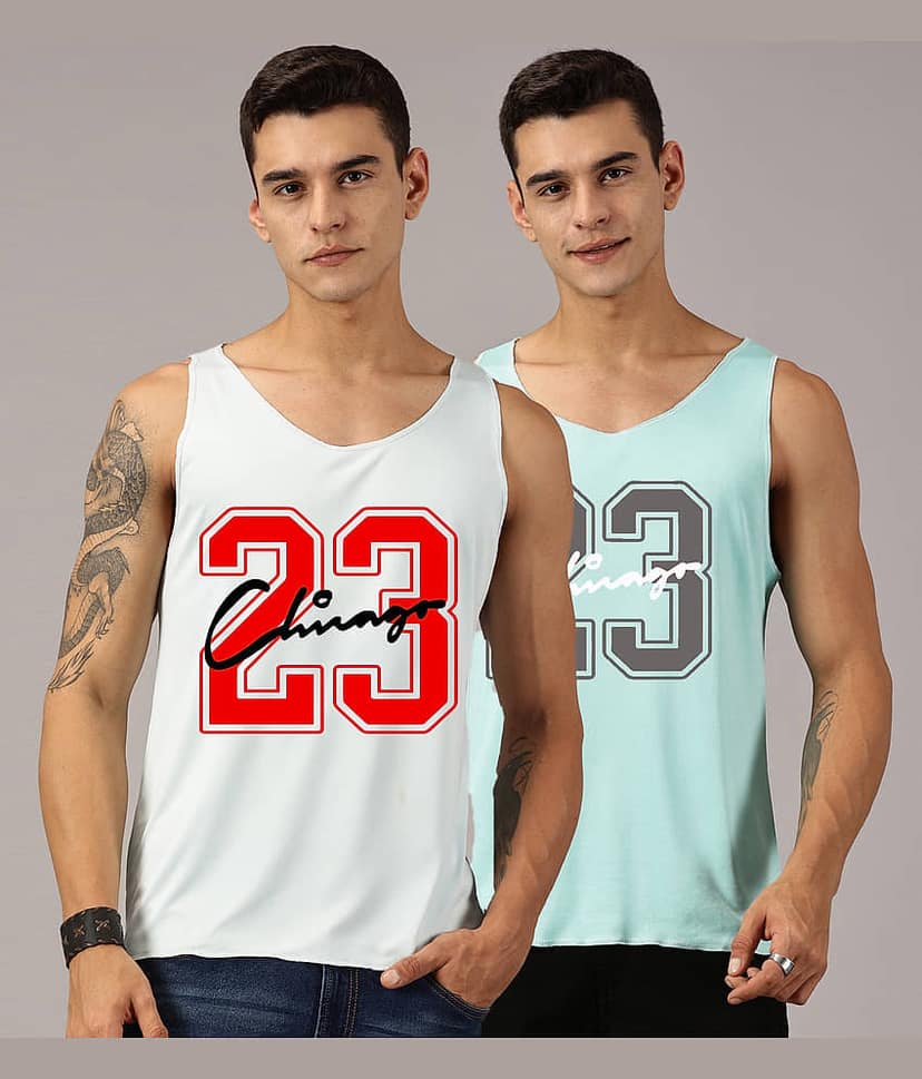 RodZen Pack of 2 Polyester Gym Vest For Men ( Multicolor )
