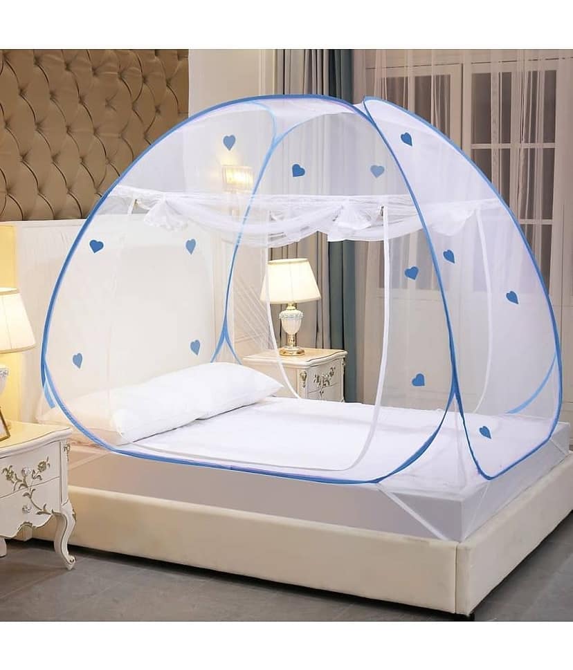 Classic Mosquito Net, Machardani - Blue Polycotton Foldable Mosquito Net, Machardani ( Pack of 1 ) view 2