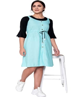 GOD BLESS Rayon Maroon Dungaress/Pinafore