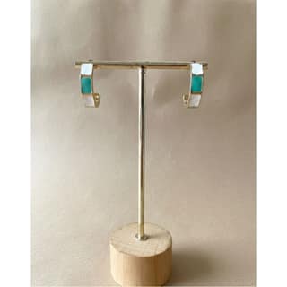 Earrings Gold-Toned White Turquoise
