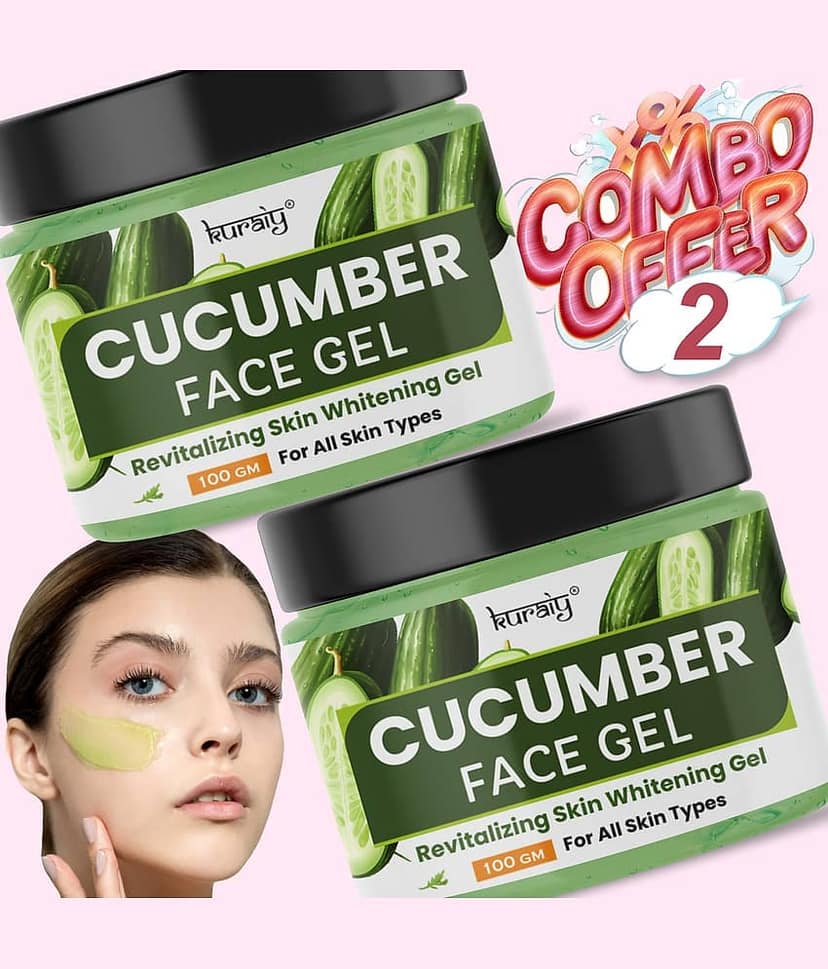 KURAIY Cucumber Revitalizing Skin Whitening Face Gel for All Skin Types 100g Pack of 2