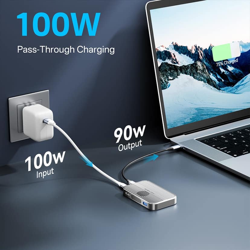 ACASIS 6-in-1 USB-C M.2 2280/2260/2242/2230 SSD Enclosure + Docking Station with Magsafe for iPhone 15/16 Pro/Max ProRes, M/B+M Key UASP view 5