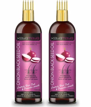 Kayamaya Onion Black Seed Hair Oil - WITH COMB 100 mL Pack of 2