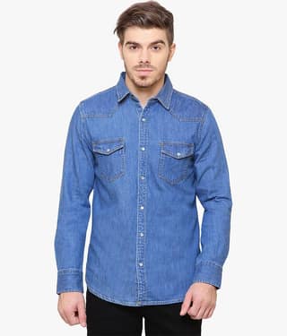 Kuons Avenue - Brown Denim Slim Fit Men's Casual Shirt ( Pack of 1 )