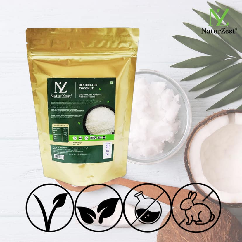 NaturZest Desiccated Coconut, 200 gm - NaturZest Desiccated Coconut, 200 gm