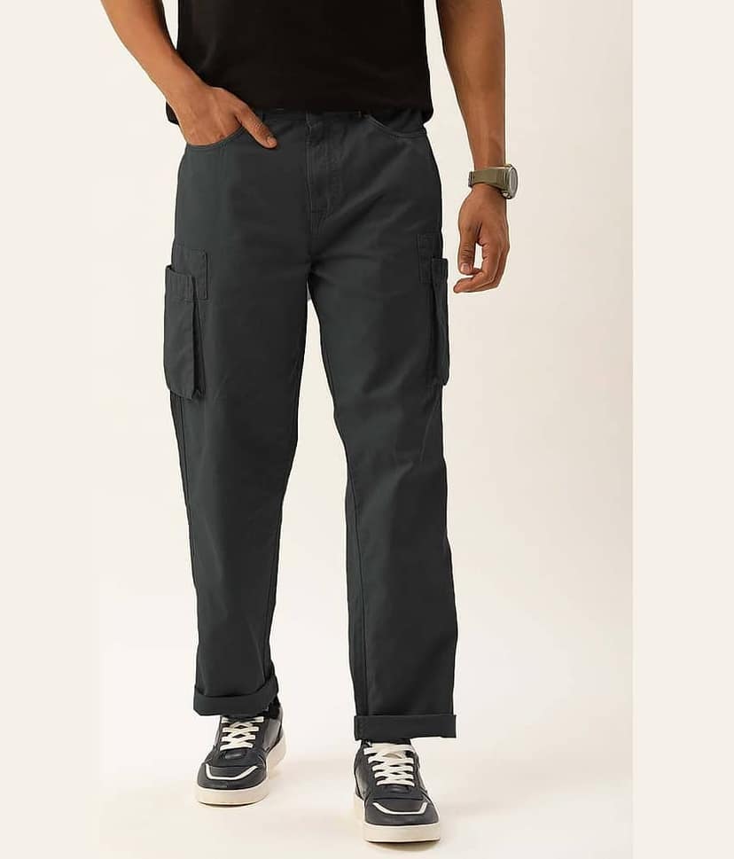Bene Kleed Men Straight Fit Mid-Rise Pure Cotton Cargos view 2