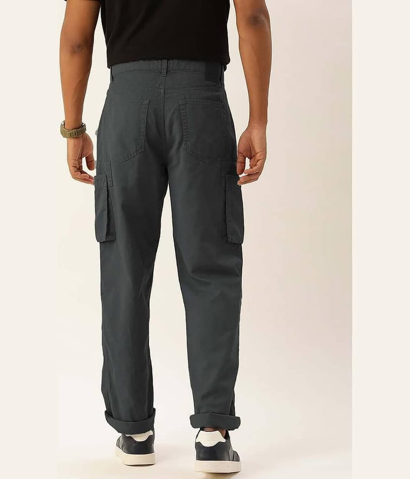 Bene Kleed Men Straight Fit Mid-Rise Pure Cotton Cargos view 3