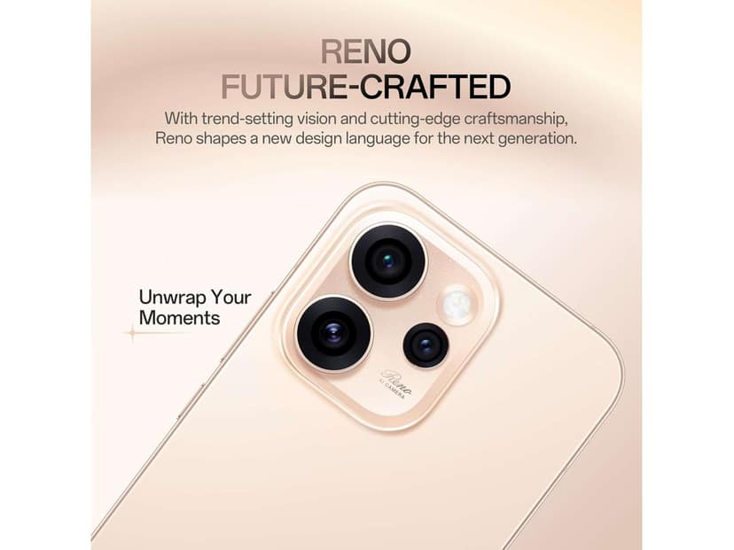 Oppo Reno 15 Pro 5G Smartphone, 12GB RAM, 512GB Storage, Elegant Design - Sunset Gold view 2