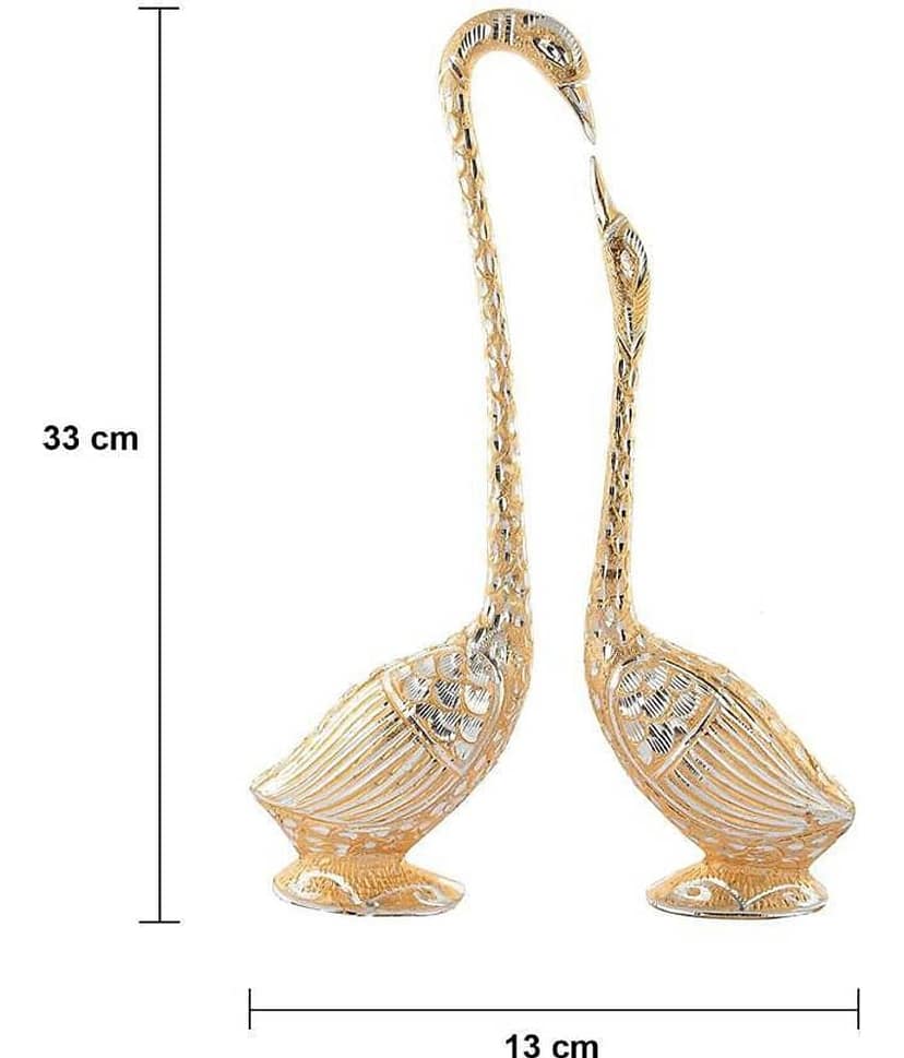 Fashion Bizz Swan Pair / Kissing Duck/Love Birds/ Decorative Showpiece - 30 cm view 2