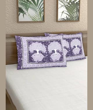AJ Home - Pack of 2 Cotton Ethnic Regular Pillow Cover ( 68.58 cm(27) x 43.18 cm(17) ) - Navy Blue