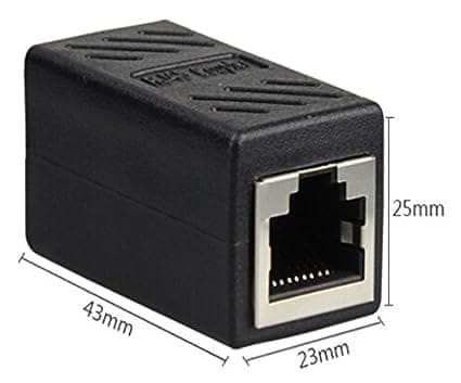 RJ45 Female-to-Female LAN Connector Ethernet Network Cable Extension Couple Joiner Charging Adapter (Black) view 4