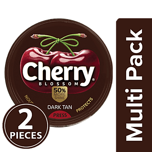 Cherry Blossom Wax Shoe Polish - Dark Tan, 40 g (Pack of 2)