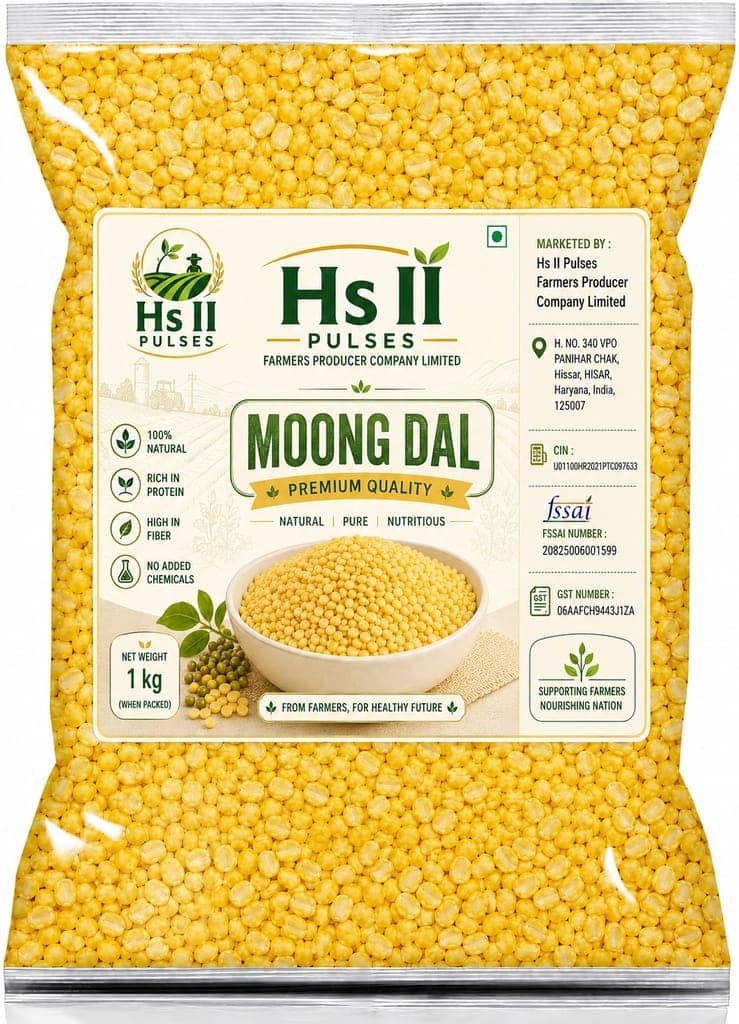 Hs II Pulses Premium Quality Moong Dal - 1 kg +1 kg view 3
