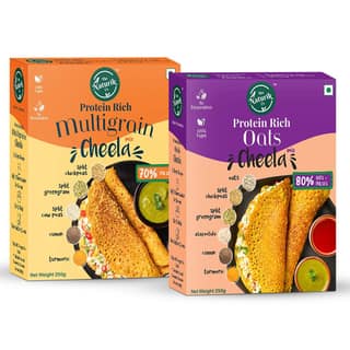 The Naturik Co Oats and Multigrain Cheela Mix Combo - 250g each (Pack of 2), Chilla/Dosa for Ready to Cook, Healthy Breakfast, 20% Protein, Anytime Snack for Kids and Family
