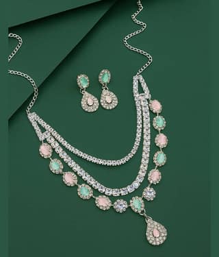 JIPPA Green Metal Necklace Set ( Pack of 1 )