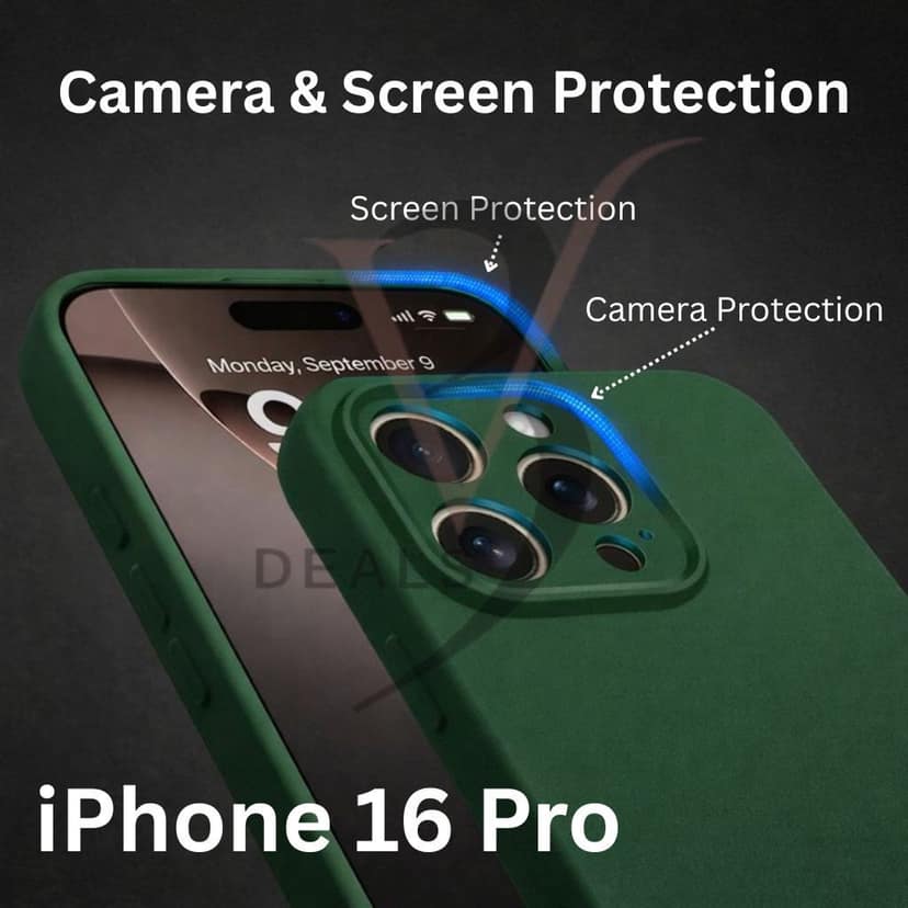 V3Deals Liquid Silicone Case Compatible for iPhone 16 Pro, Soft Microfiber Lining, Soft Protection, 6.3 Inch, Camera Bump Protection | Shockproof Slim Matte Back Cover Thickness view 6