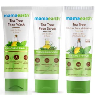 Mamaearth Tea Tree Facewash (100 ml) + Scrub(100 gm) + Moisturzer(80 gm) Combo Pack of 3