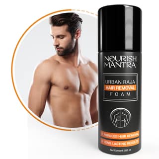 Nourish Mantras Urban Raja Hair Removal Foam (200ml)/ Made with Shea Butter Glycerine Sunflower Seed Oil/ Painless Hair Removal/ De-tanning Effect/ Long Lasting Results