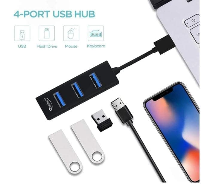 4 Port USB HUB with Switch AD-816 USB 2.0 High-Speed 480 Mbps (Black) view 4