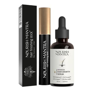 Nourish Mantra Hair Finishing Stick (12ml) & Advanced Hair Growth Serum (50ml)/Hair Finishing Stick for Flyaways/ Long Stay & Perfect Look/ Hair Growth Serum treats Hair Loss & Thinning