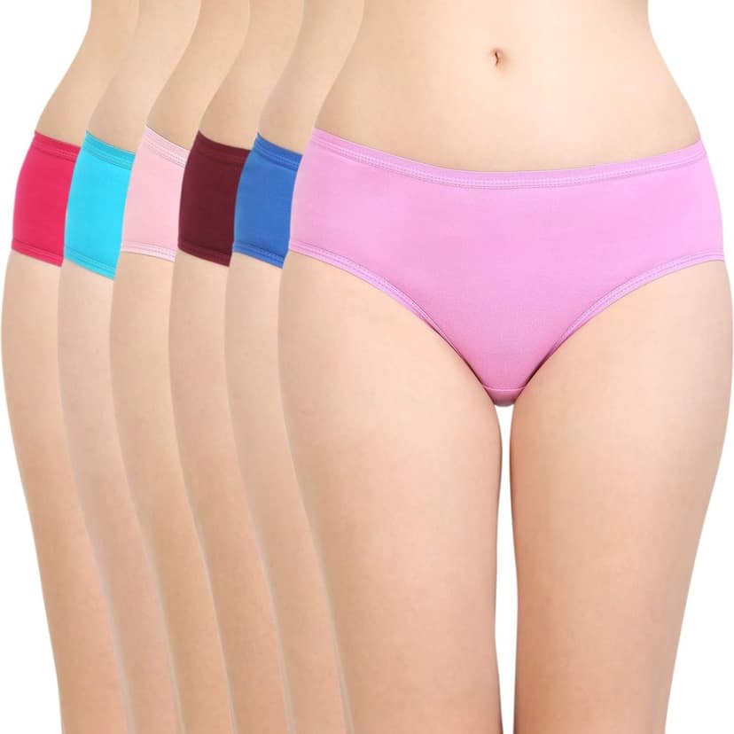 Bodycare women's combed cotton assorted Hipster Panty Pack of 6 ( E26CD )