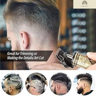 Golden Electric Hair Trimmer - USB Rechargeable with Adjustable Clipper Cleaning Brush view 2